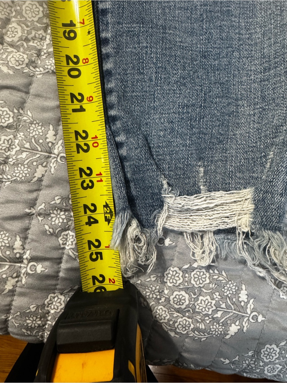 Flying Monkey Distressed Ankle Crop Jeans in Medium Blue - Picture 8 of 8